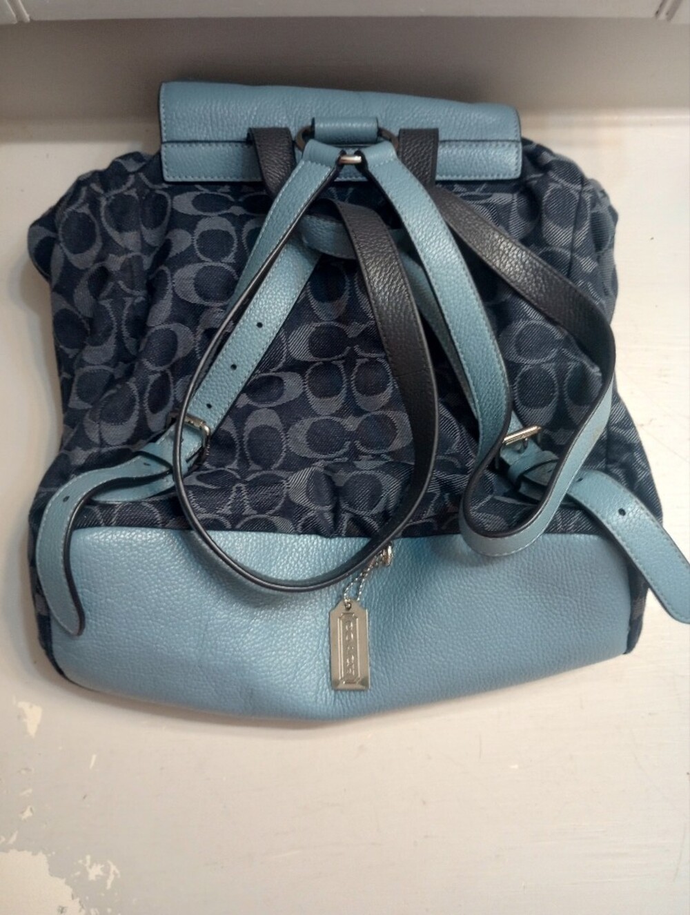 Coach Denim And Leather Blue Women's Backpack F25892 - Picture 8 of 10